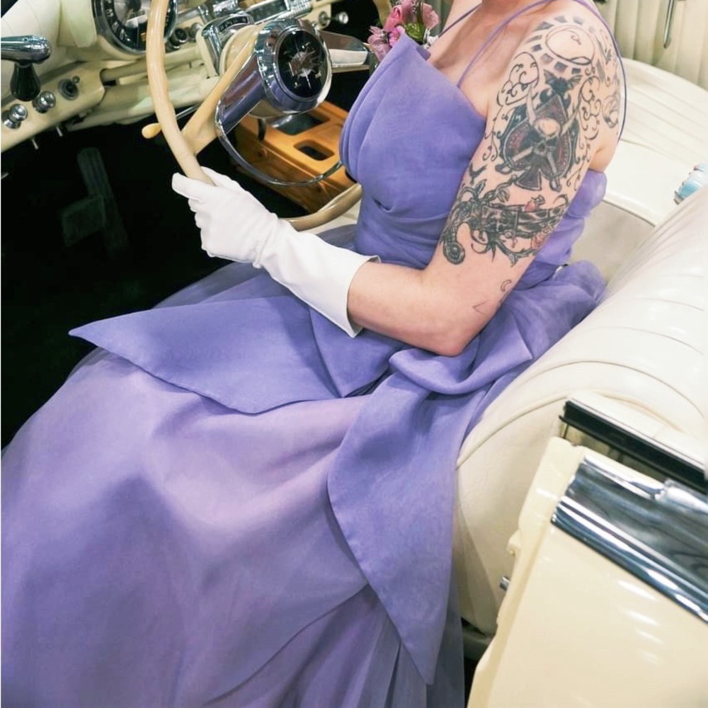 Vintage lilac Formal Prom Dress 10 - Picture 4 of 4